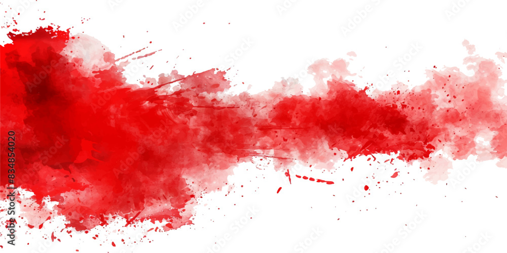 Fototapeta premium Abstract red watercolor vector illustration isolated on white background