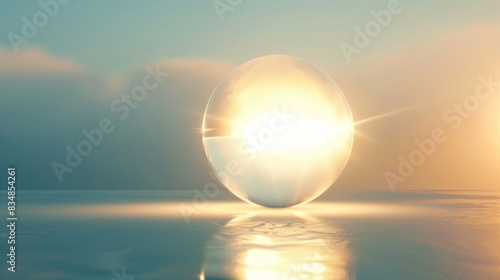 glowing orb with a soft light symbol of mindness meditation background.