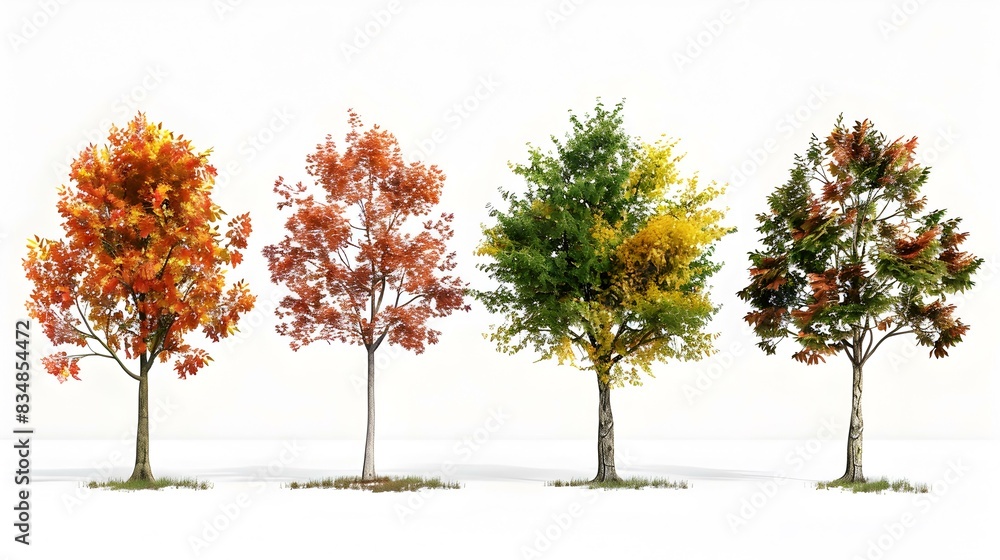 Naklejka premium maple trees five different pic
