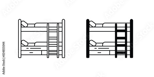 bunk bed icon with white background vector stock illustration