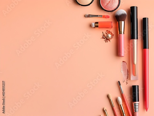 Vibrant Cosmetics at the Edge of a CarnivalInspired Minimalist Background photo