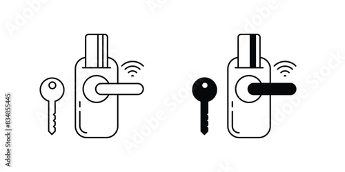 key card icon with white background vector stock illustration