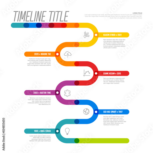 Thick line Infogrpahic timeline diagram template