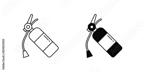 fire extinguisher icon with white background vector stock illustration