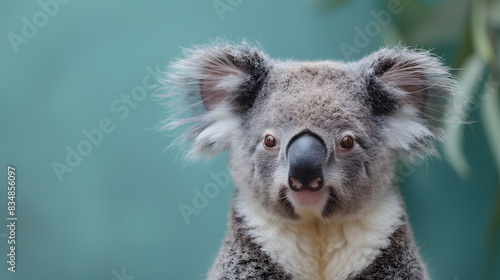 a close up of a koala bear looking at the camera