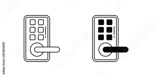 door lock icon with white background vector stock illustration