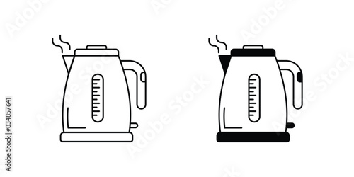 electric kettle icon with white background vector stock illustration