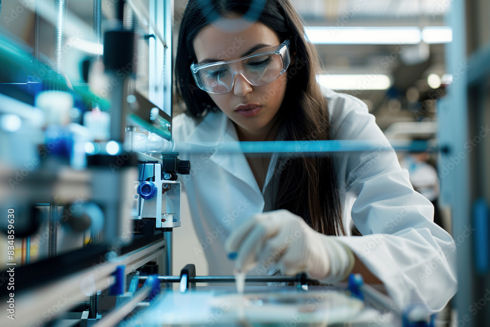 Female Scientist Working On Lab Research In A Modern Laboratory Female Scientist Working On Lab Research In A Modern Laboratory