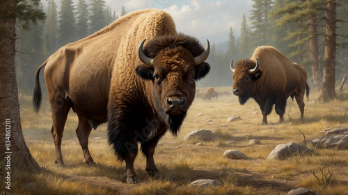 bison roundup and its importance in wildlife © Kraiwit