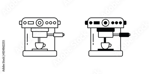 coffee machine icon with white background vector stock illustration