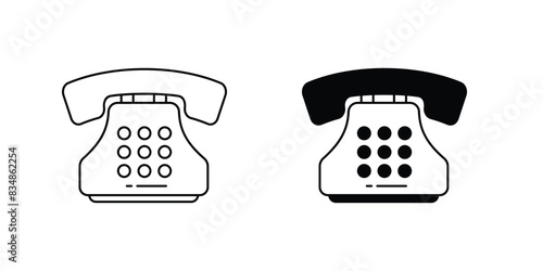 telephone icon with white background vector stock illustration