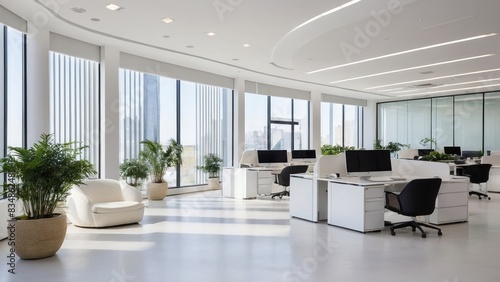 Wallpaper Mural Modern white and blue open space office interior Torontodigital.ca