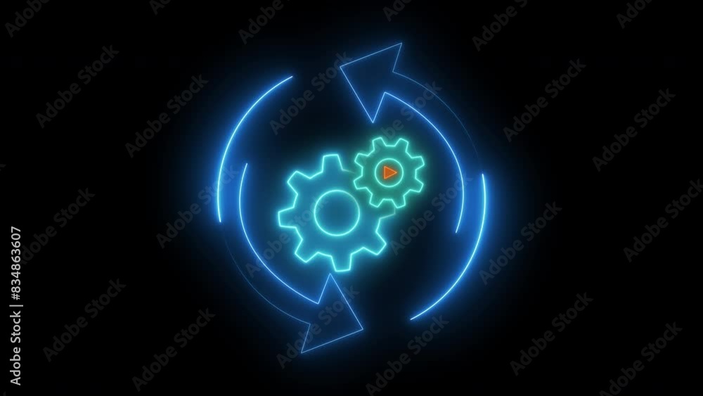 Hyperautomation futuristic gear transmission digital transformation abstract technology animated icon. Business growth computer investment industry. Artificial intelligence and big data concept. Hyperautomation futuristic gear transmission digital transformation abstract technology animated icon. Business growth computer investment industry. Artificial intelligence and big data concept.