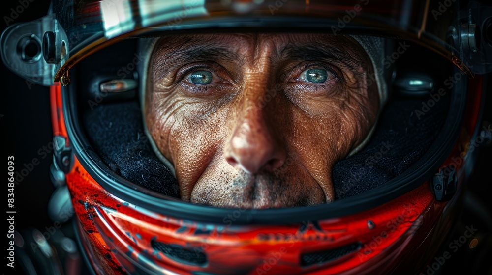 A segment of a motorcycle helmet with rich details, excluding the blurred face area A segment of a motorcycle helmet with rich details, excluding the blurred face area
