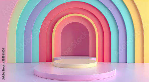 abstract 3d render colorful kids display 