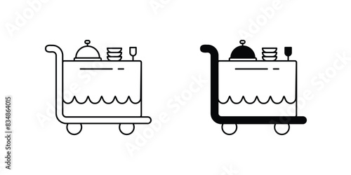 food trolley icon with white background vector stock illustration