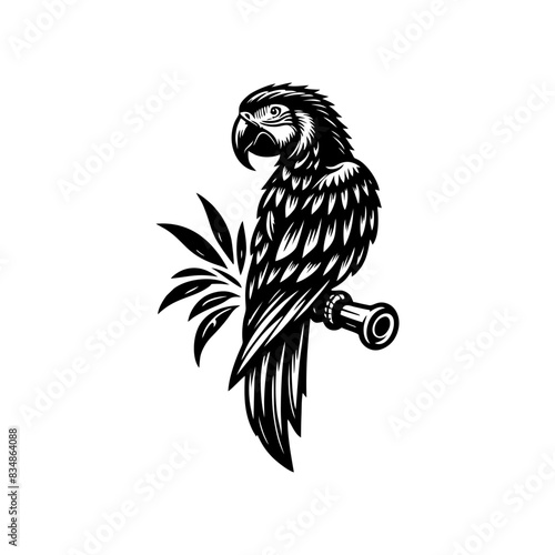 Parrot logo design, macaw logo icon design template