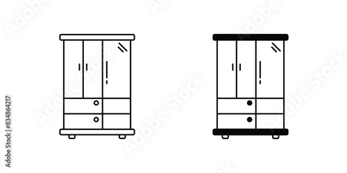 cupboard icon with white background vector stock illustration