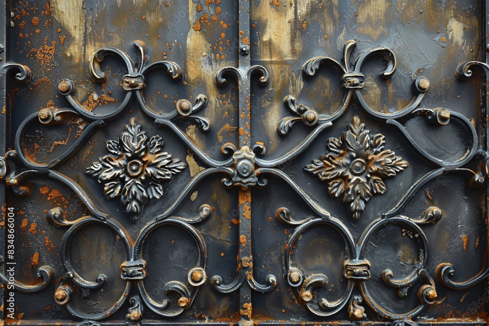 Close-up of metal door with intricate pattern Close-up of metal door with intricate pattern