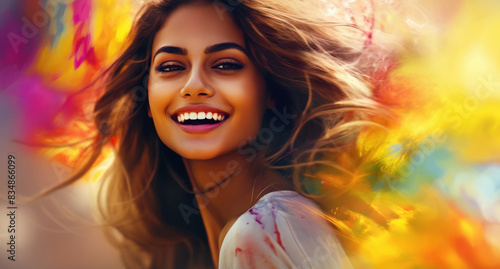 Young beautiful indian woman smiling