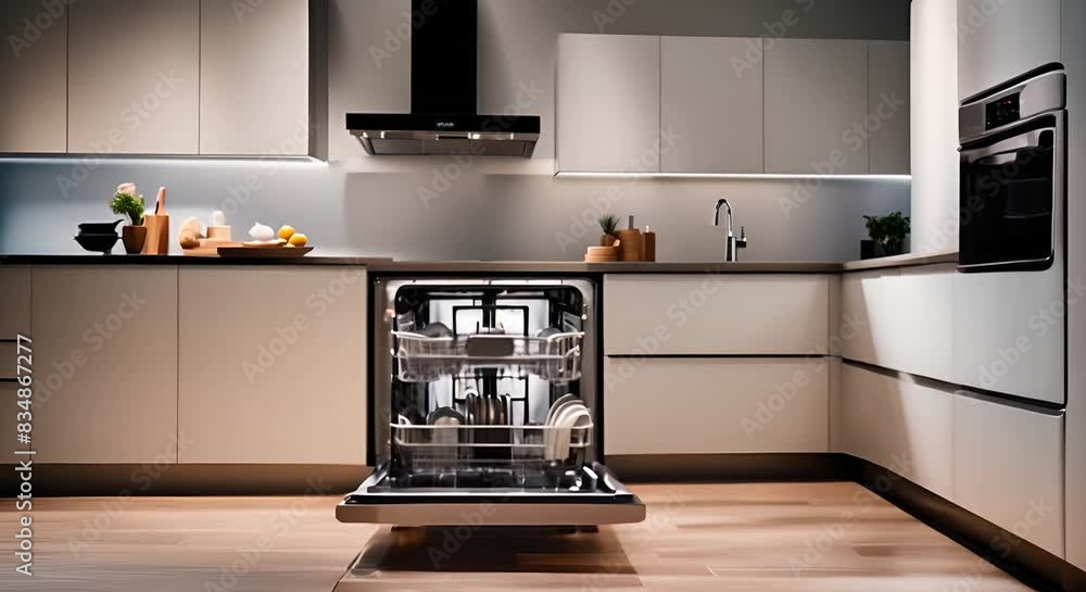Dishwasher in a kitchen. Dishwasher in a kitchen.