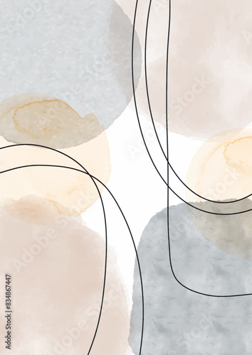 hand painted minimal watercolour wall art design