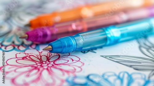 Gel pens provide smooth, consistent ink flow, ideal for intricate designs and detailed writing photo