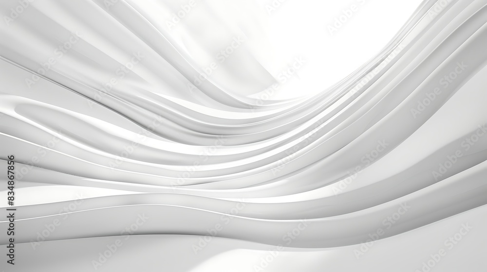 A white curtain with a shadow on the wall A white curtain with a shadow on the wall