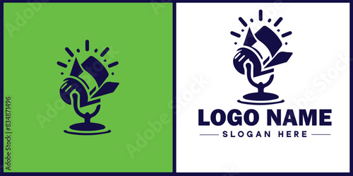 studio light icon Photography light Studio lamp Lighting fixture flat logo sign symbol editable vector