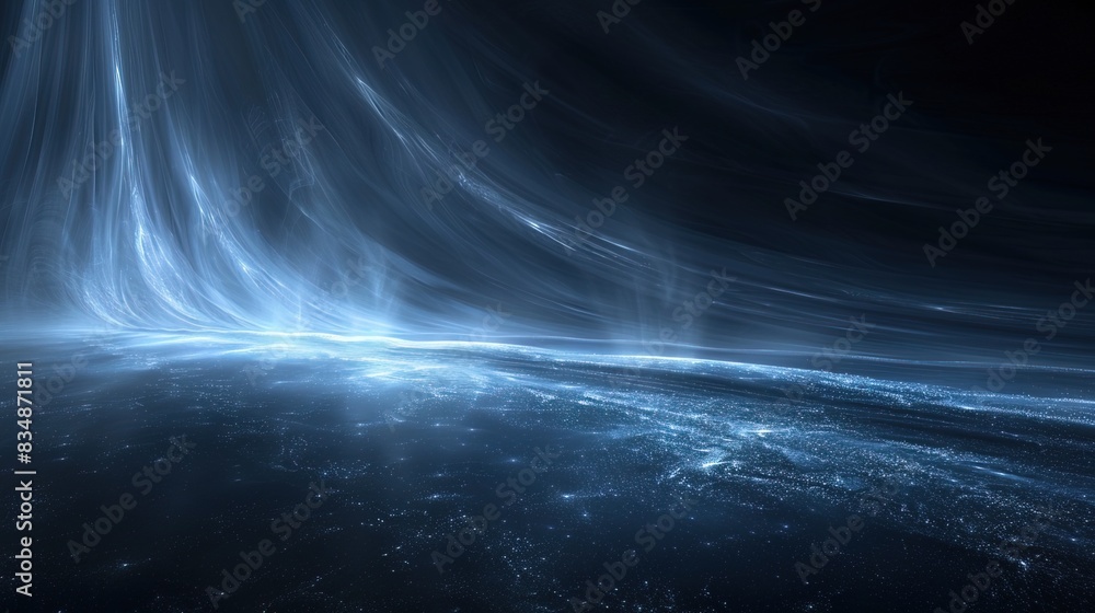 Light blue glowing abstract ray spotlight wave dark grainy background black noise texture banner design Light blue glowing abstract ray spotlight wave dark grainy background black noise texture banner design