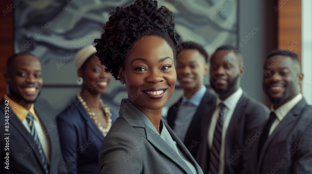 dynamic picture of a smiling courageous black female boss woman dynamic picture of a smiling courageous black female boss woman