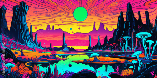 Alien fantasy landscape. Di...