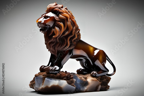 Agate lion figurine. Digita...