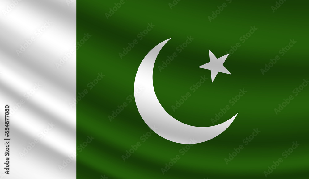 Pakistan National Flag waving Pak flag 3d Pakistan National Flag waving Pak flag 3d