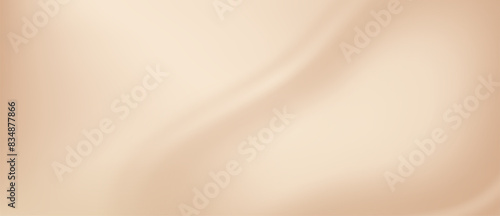 Beige wave bg. Abstract soft nude gradient background. 3d modern warm neutral champagne gradation. Luxury trend wallpaper. Ivory mesh blur texture illustration. Delicate simple panorama banner