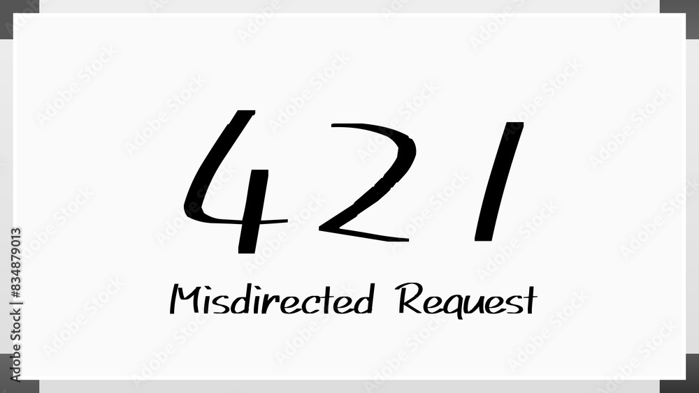 421 Misdirected Request のホワイトボード風イラスト