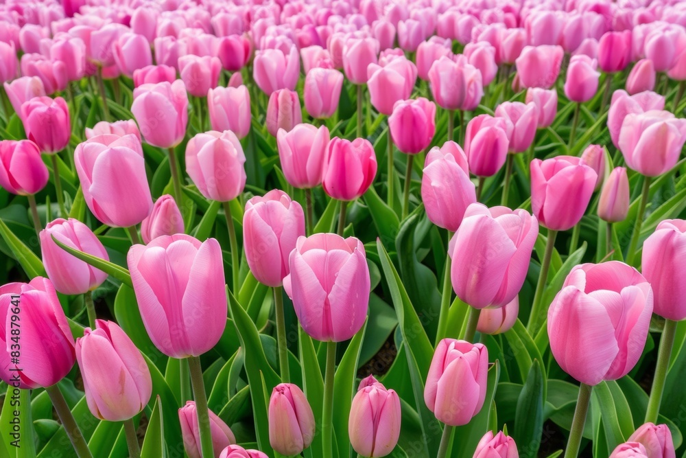 Close-up of vibrant pink tulips in full bloom – beauty, nature, gardening Close-up of vibrant pink tulips in full bloom – beauty, nature, gardening