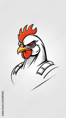 “The Regal Gaze: Stylized Chicken Emblem”