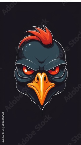 “The Regal Gaze: Stylized Chicken Emblem”