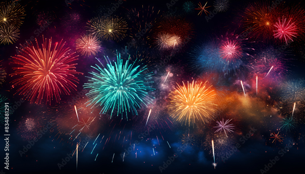 Fireworks background New Year's Eve celebration vector illustration Celebratory Fireworks for New Year Fireworks background New Year's Eve celebration vector illustration Celebratory Fireworks for New Year