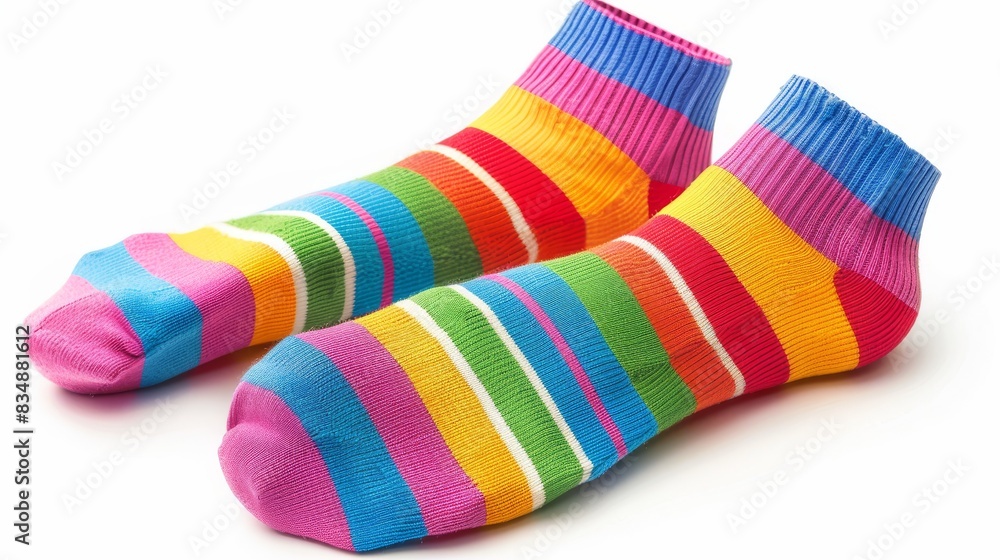 Colorful striped ankle socks with vibrant rainbow patterns, perfect for adding a fun twist to any outfit. Comfortably designed for everyday wear. Colorful striped ankle socks with vibrant rainbow patterns, perfect for adding a fun twist to any outfit. Comfortably designed for everyday wear.