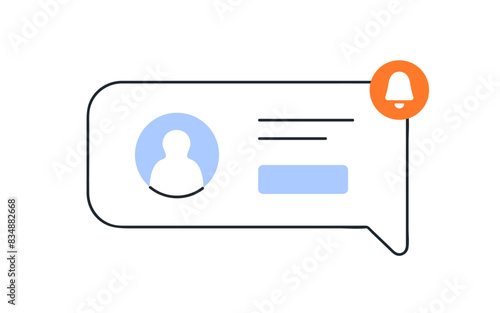 New message notification. Receiving online comment. Speech bubble. Messaging, internet communication concept. Social media, digital response. Flat vector illustration isolated on white background
