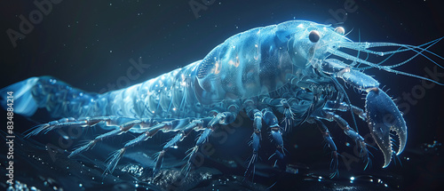 Gigantic deepsea amphipod in the dark photo