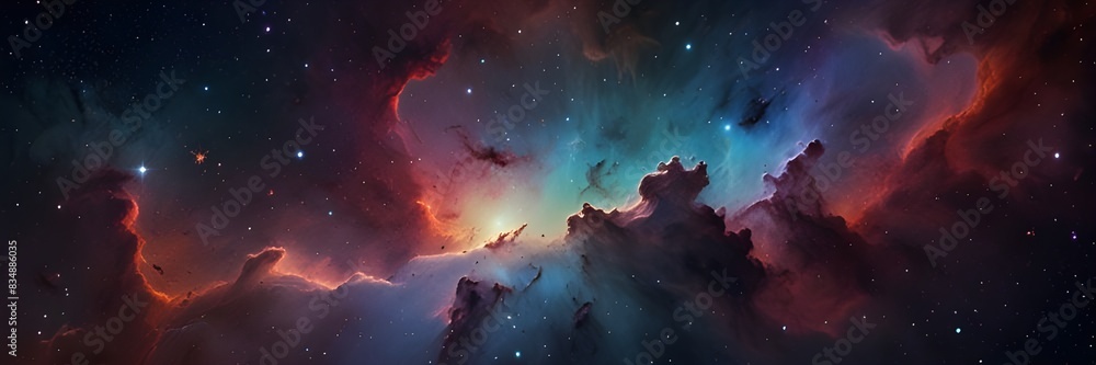 nebula in space with colorful background