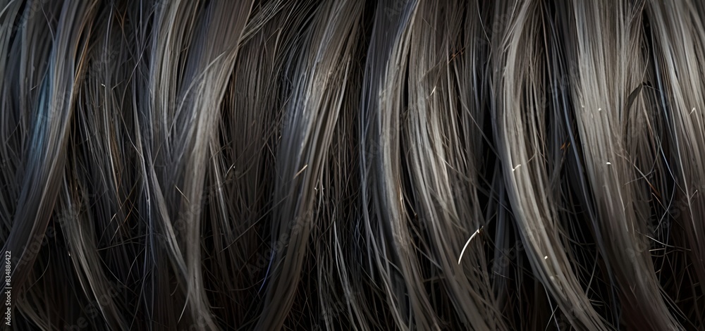 Fototapeta premium Grey reflective hair texture