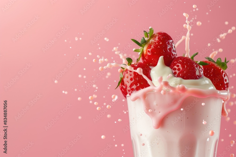 Fresh Strawberry Delight: Milkshake Magic Fresh Strawberry Delight: Milkshake Magic