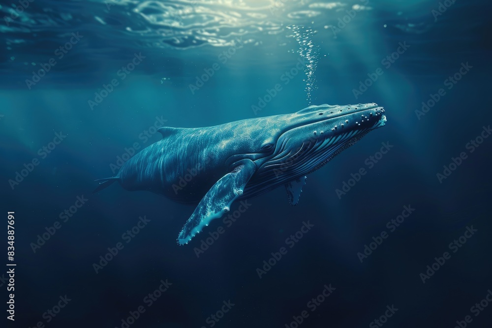 Fototapeta premium Graceful Blue Giant: Exploring the Depths