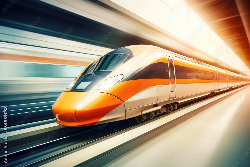 Cutting-Edge Transportation: High-Speed Train in Action Cutting-Edge Transportation: High-Speed Train in Action