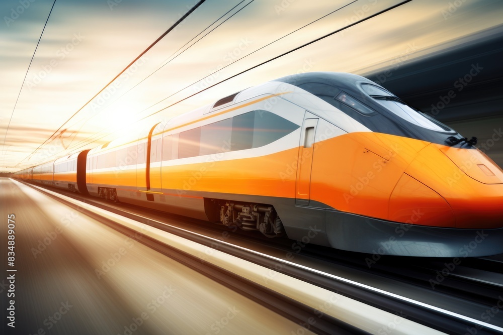 Modern Rail Transport: Speedy Train on the Move Modern Rail Transport: Speedy Train on the Move