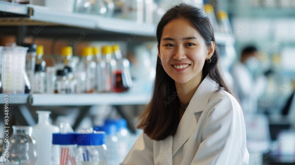 Portrait of research scientist in a biochemistry lab Portrait of research scientist in a biochemistry lab